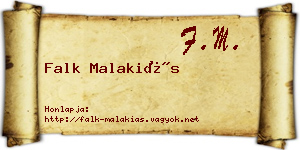 Falk Malakiás névjegykártya